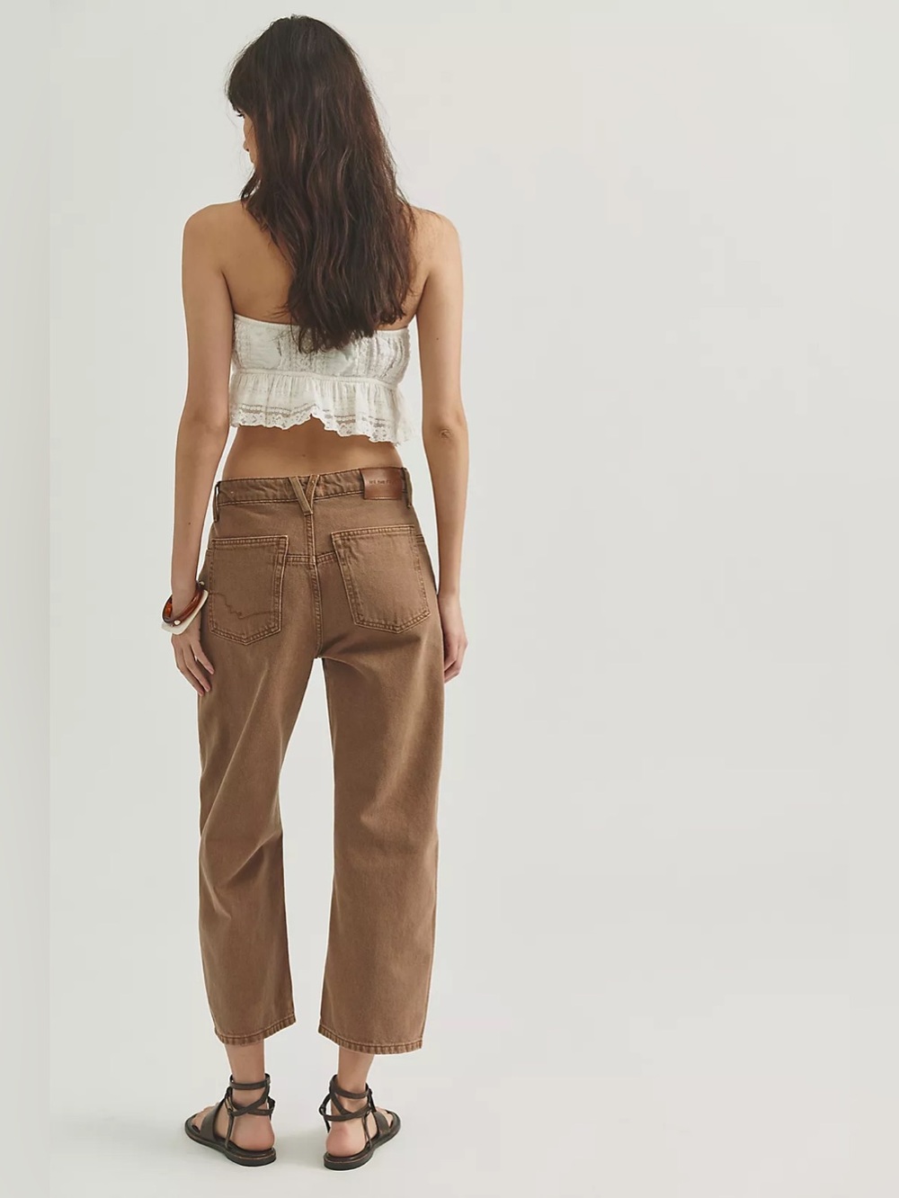 NWT FREE PEOPLE WE THE FREE Deep Trance Dropped Boyfriend | Chocolate Mousse - Picture 4 of 10